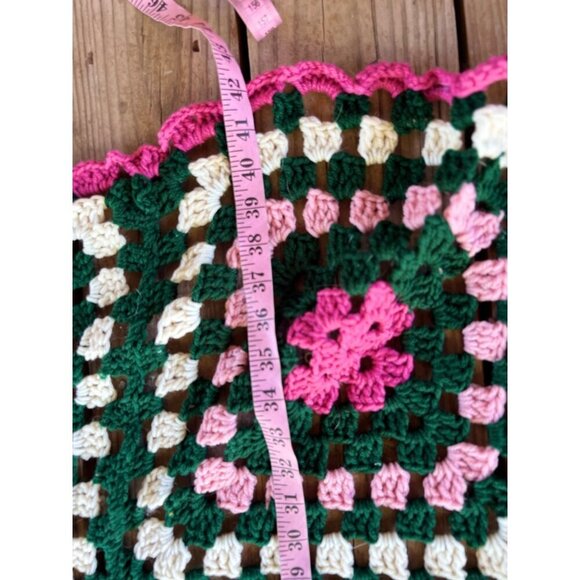 Crochet knitted afghan blanket multicolored - Picture 3 of 6